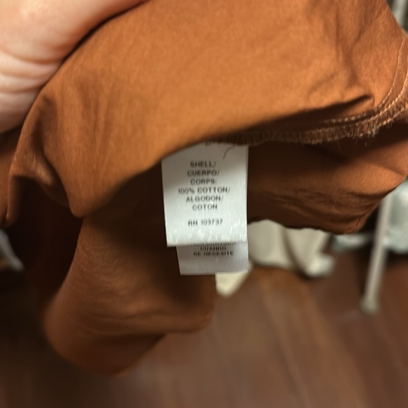 Mid length, long-sleeved rust colored dress.   100% cotton - Picture 3 of 4